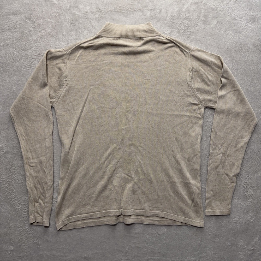 Windridge Mock Neck Sweater Womens M Tan 100% Silk Knit Vintage Preppy Casual - Picture 9 of 13
